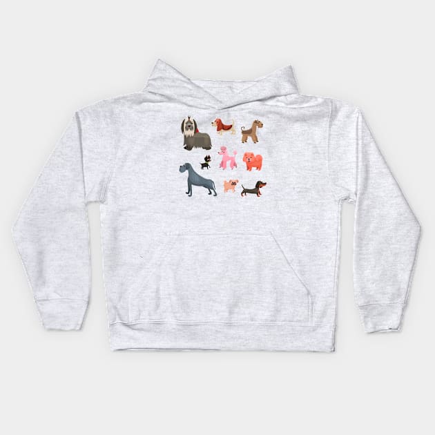 dog breed collection Kids Hoodie by Mako Design 